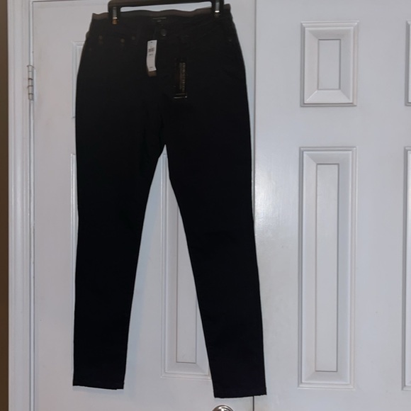 NWT Banana Republic fade resistant mid rise black skinny jeans size 6/28 stretch - Picture 2 of 13